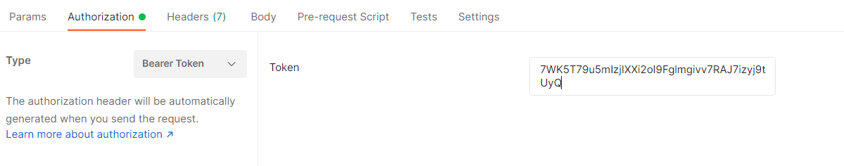 Postman Request Authorization