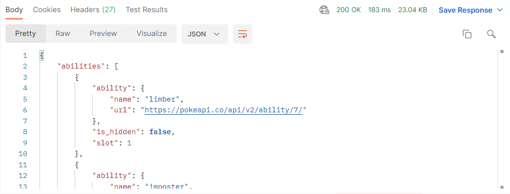 Postman Request Response